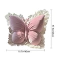 thumbnail image 6 of OIUR Butterfly Throw Pillow Plush Butterfly Pillow with Lace Ruffle Decorative Bedroom Cushion for Living Room Sofa Couch Bed Car, 6 of 7