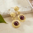 thumbnail image 5 of Ross-Simons Italian Garnet Floral Drop Earrings in 18kt Gold Over Sterling, Women's, Adult, 5 of 5