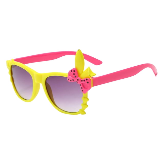 Children's Sunglasses for Boys and Girls with UV400 Protection and Rabbit-Ear Design, Blue Frame, Lightweight Polycarbonate Lenses, Adjustable Nose Pads, for Ages 2-8