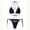 *Black, variant on ClodeEU Women's Lace Trim Tie Front Bow Detail Bikini Set ,Trendy Two Piece Swimsuit Black,Womens Plus L