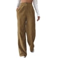 thumbnail image 3 of Pantalones Largos,Pantalones Casuales Pantalones De Pierna Recta De Cintura Alta Pantalones De Mujer Durabilidad Probada En El Tiempo, 3 of 5