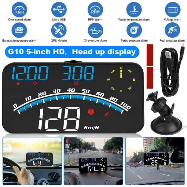 Digital Speedometer Universal GPS Car HUD Head Up Display MPH Overspeed  Alarm 