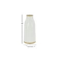 thumbnail image 3 of DecMode 16" Geometric White Porcelain Ceramic Vase with Brown Base, 3 of 7