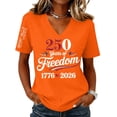 thumbnail image 2 of Iaqnaocc 4th Of July Womens Shirts 250th Anniversary Short Sleeve 250 Anniversary USA Flag 250 Anniversary Usa Flag Patriotic V Neck 1776 T-Shirts Orange XXL, 2 of 4