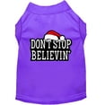 thumbnail image 5 of Christmas Screenprinted Dog Shirt, "Don't Stop Believin", 5 of 11
