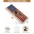 thumbnail image 6 of U.S. Flag Stair Treads Non Slip for Steps Eagle Independence Day Red Wood Stripes Vintage 15 Pcs Reusable Adhesive Stair Runner Mats for Dogs Elders Carpet Treads Rugs for Staircase 8x30 In, 6 of 7
