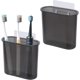 thumbnail image 1 of 2 paquetes de soportes para cepillos de dientes, organizador de cepillos de dientes, sin perforaciones, impermeable, para pared, para pasta de dientes, para ducha, baño, cocina (negro), 1 of 5
