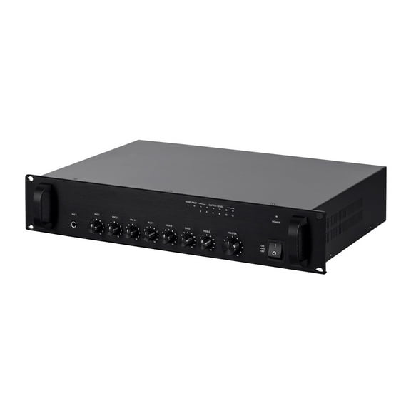 Monoprice Commercial Audio 60W 5ch 100/70V Mixer Amp with Microphone Priority (NO LOGO)