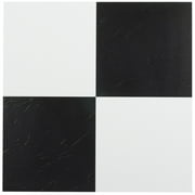 Simple Elegance by Ben&Jonah Platino Black & White 12" x 12" Self Adhesive Vinyl Floor Tile - 45 Tiles - 45 sq. Ft