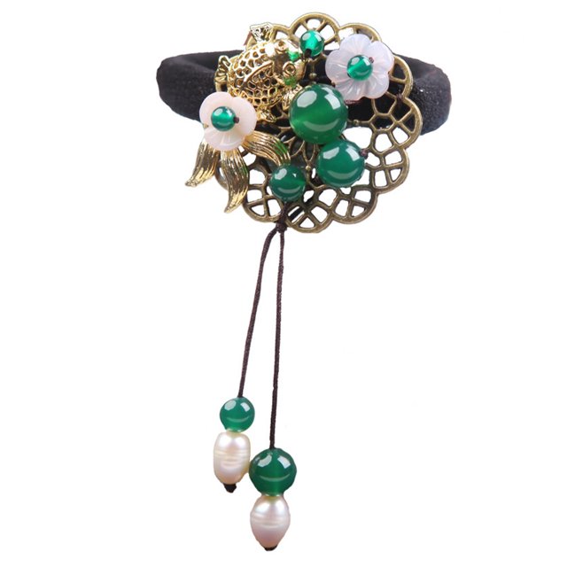 1pc Pelo Tie Cabello Vintage Panipolla de Panipolla Jade Hair Loop Hanfu Tocado Decoración del cabello