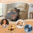 thumbnail image 5 of ZIATUBLES Vintage Floral Mandala Print Recliner Chair Cover, Anti-Slip Reclining Sofa Seat Cushion Slipcover, Washable Pet Friendly Furniture Protector, 38.58 x 24.40 Inches Living Room Decor, 5 of 8