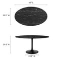 thumbnail image 6 of Modway Lippa 60" Oval Artificial Marble Dining Table in Black Black, 6 of 7