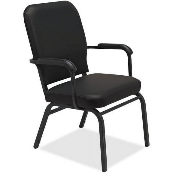 Lorell, LLR59600, Fixed Arms Vinyl Oversized Stack Chairs, 2 / Carton