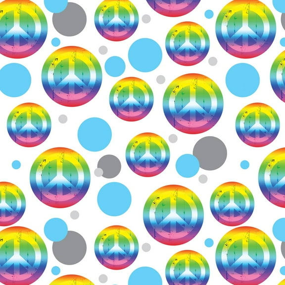Artsy Peace Sign Symbol Rainbow Premium Gift Wrap Wrapping Paper Roll Pattern
