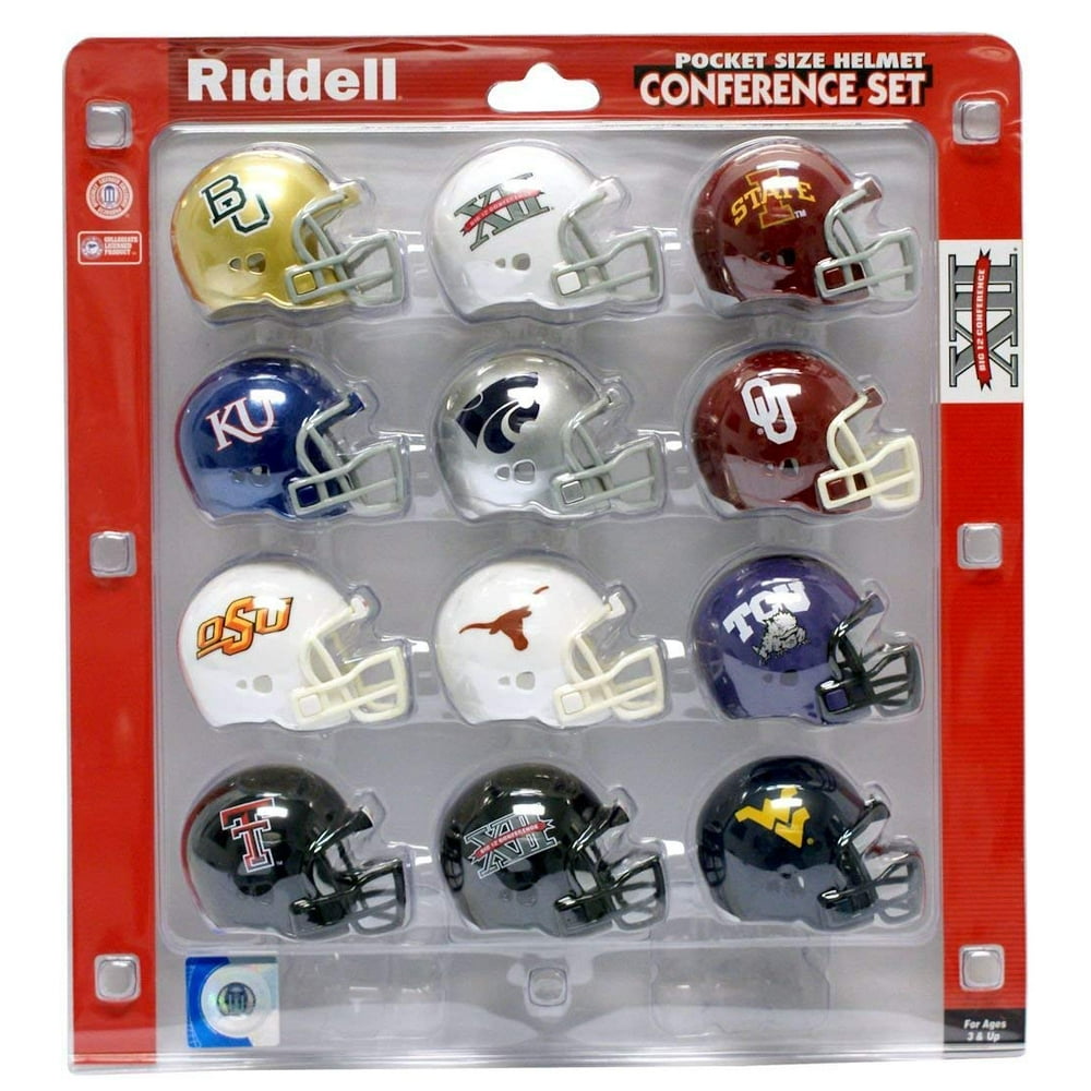 NCAA Big 12 Conference Pocket Size Helmet Set (12Piece), Pocket size