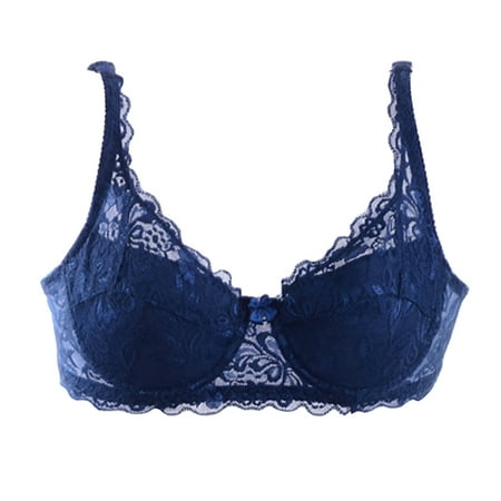 

Women Underwear Brand Lace Minimizer Padded Lace Sheer Push Up Bra 3/4 Cup