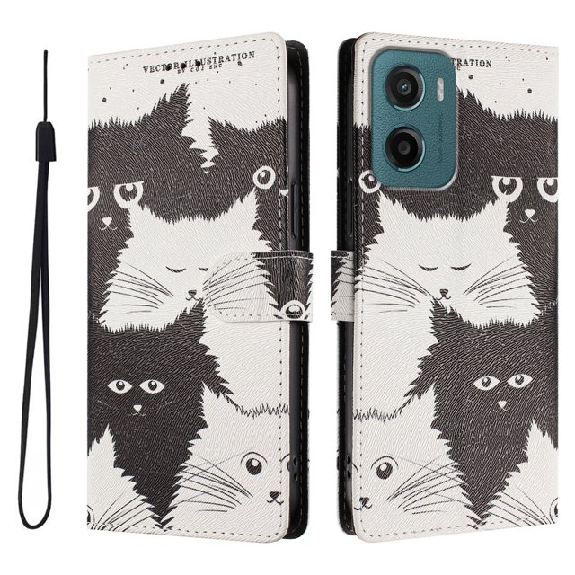 FOXDOCK Funda Tipo Cartera para Motorola Moto G05 con Soporte y Correa – Diseño de Patrones Lindos