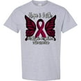 thumbnail image 3 of Inktastic Multiple Myeloma Cancer Awareness Hope & Faith with Butterfly Ribbon T-Shirt, 3 of 5