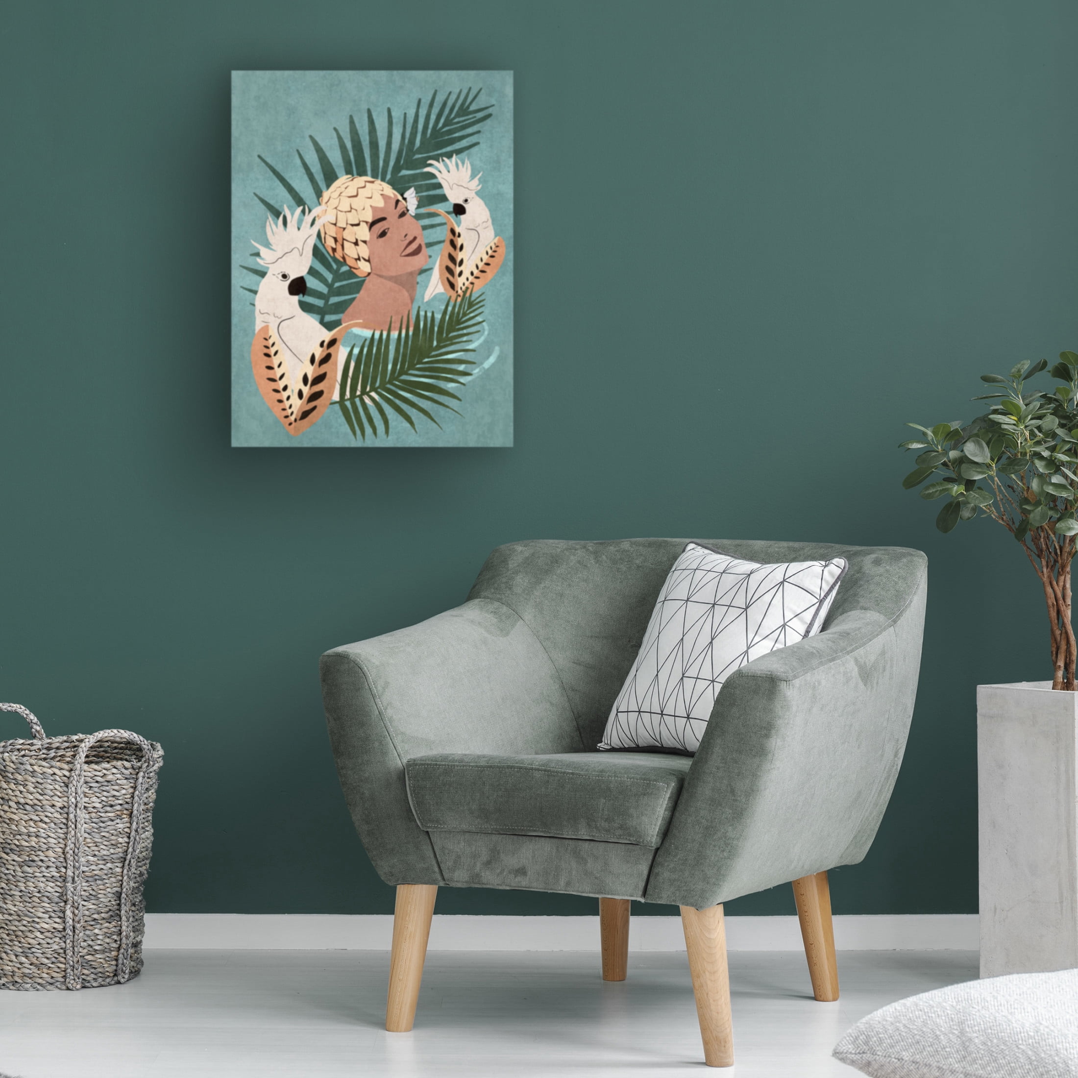 Trademark Fine Art Emel Tunaboylu  Parrot and Beauty Canvas Wall Art