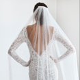 thumbnail image 3 of Pearls Bridal veil with comb wedding veil ivory, 3 of 5