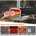 thumbnail image 5 of ABORON Multi-Fuel Pizza Oven Outdoor with 360°Auto Rotate, 13” Gas Propane & Wood Fired Pizza Maker, Portable Wood Pellet Pizza Oven for Xmas Gift, 5 of 8