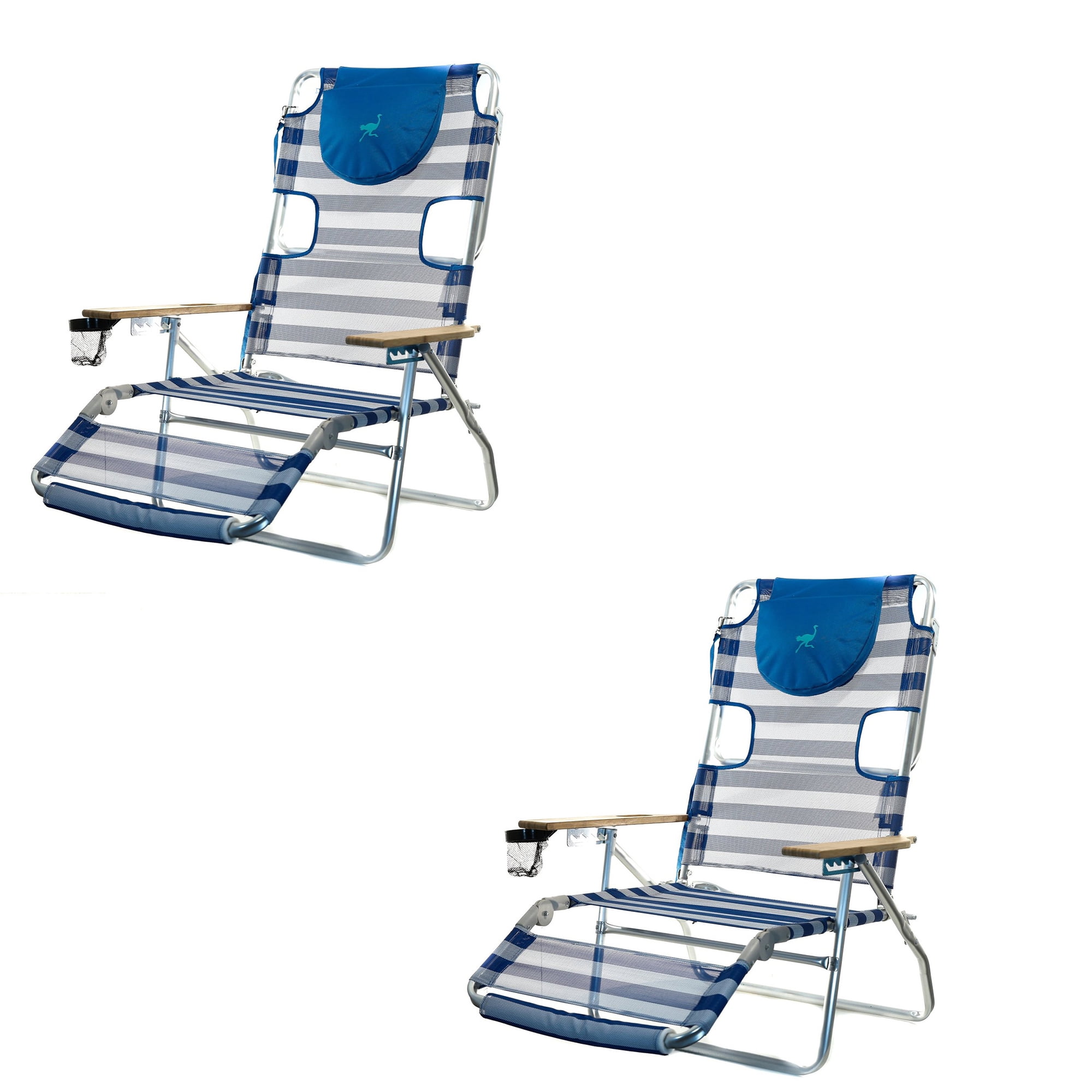Unique Ostrich Ladies Blue Aluminum Folding Beach Chair for Simple Design
