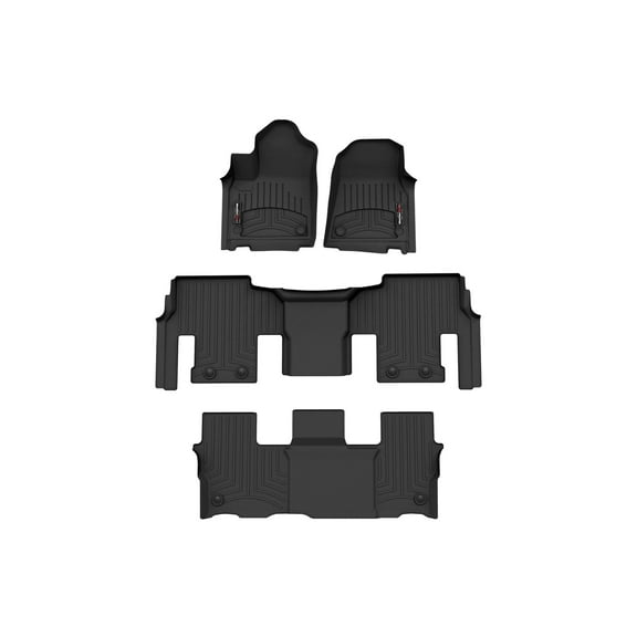 WeatherTech Custom Fit FloorLiners compatible with Jeep Grand Wagoneer L, Wagoneer L, Grand Wagoneer, Wagoneer - Complete Set (1st, 2nd, & 3rd Row), Black