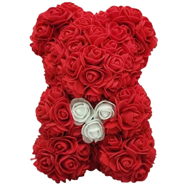 Kavoc Preserved Flower Rose Bear Soap Child Girl Valentine Birthday Gift ( Red) 