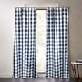 thumbnail image 2 of Poplin Buffalo Checkered Window Curtain 56 Inch Wide Black Navy and White, 2 of 4