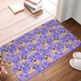 thumbnail image 5 of Bingfone Pugs And Flowers Door Mat 16"X24" Front Entrance Non-Slip Low Profile Washable For Entryway, 5 of 8