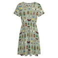 thumbnail image 4 of Watercolour Bugs Pattern Dress Fashion Beach Short Sleeve Dresses Female Party Printed Sundress, 4 of 7