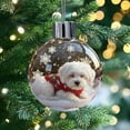thumbnail image 6 of HYLLai Christmas Dog Snow Ornament – Glass Ball with Festive Puppy Figurine, Multiple Breeds for Pet Lovers (O), 6 of 6