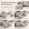 thumbnail image 4 of Muumblus 110" Oversized Modular Sectional Sofa with 2 Movable Ottoman, U Shaped Deep Seat Cloud Couch for Living Room, Gray Chenille, 4 of 10
