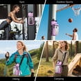 thumbnail image 5 of MoKo Magnetic Water Bottle Holder with Clear Phone Pouch, Built-in 5 Magnets Fitness Bag for Men and Women Compatible with Most Water Bottles, Gym Accessories Gifts, Purple, 5 of 8