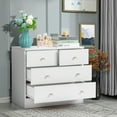 thumbnail image 6 of UBesGoo Modern Wood 4-Drawer Dresser Chest Bedside Table for Bedroom,Living Room,White, 6 of 14