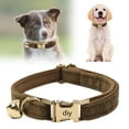 thumbnail image 1 of Colored Velvet Cat Collar Optional Tie Customized Engraved Collar for Small and Large Cats (light Gold Buckle), 1 of 6