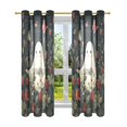 thumbnail image 7 of Yayeee Window Curtains Light Filtering 63"x42" Grommet Panel Pair Home Living Room Decor, Happy Ghost, 7 of 7