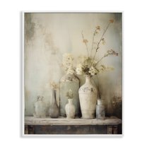 Stupell Industries Faded Floral Beauty Still Life Floral Painting White Framed Art Print Wall Art, 11 x 14