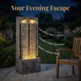 thumbnail image 2 of Morufur 39“ Outdoor Water Fountain with Pump, Modern Cascading Freestanding Wall Fountain with Warm LED Lights for Patio Porch Law, Gray, 2 of 8