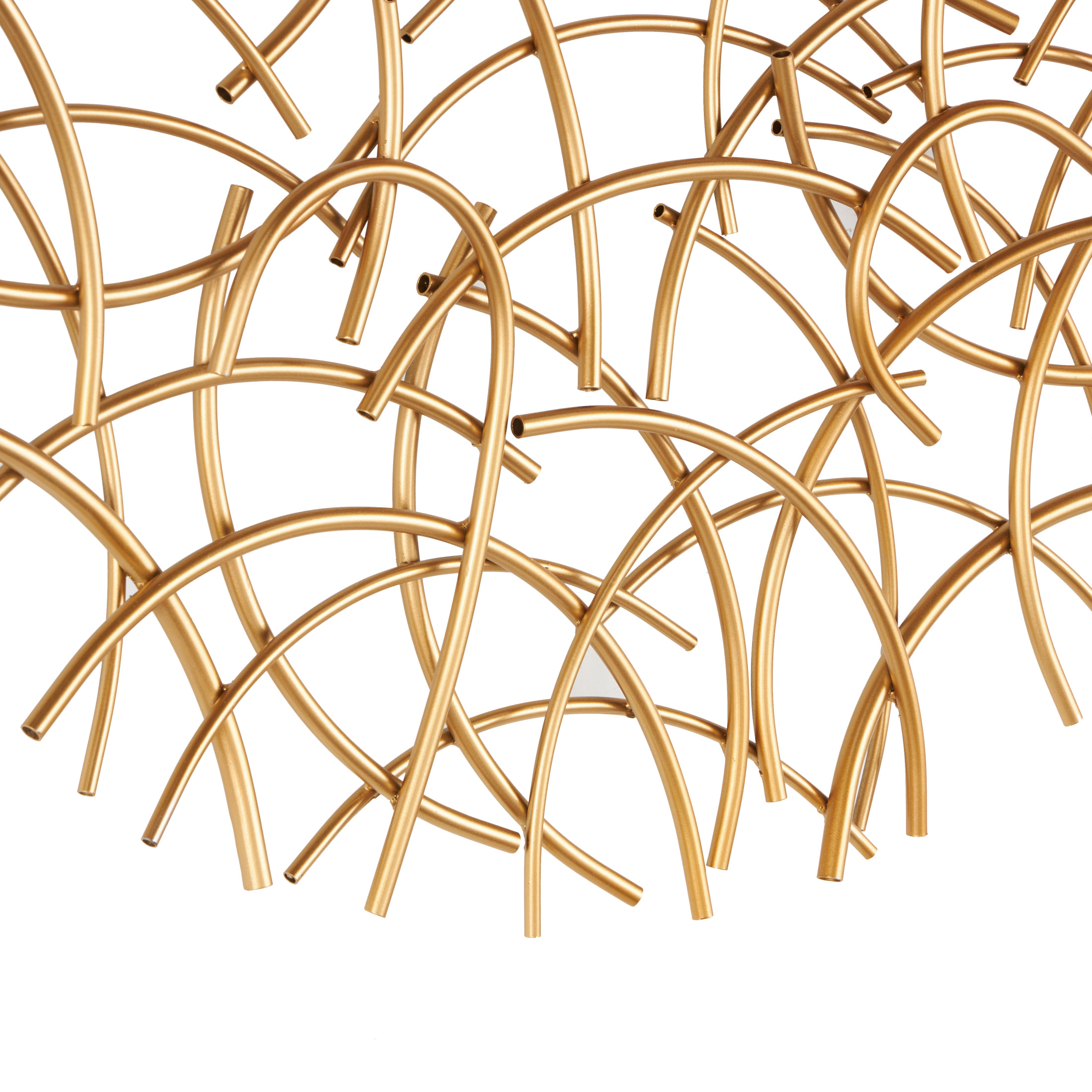 DecMode Gold Metal Overlapping Curved Sticks Abstract Wall Decor