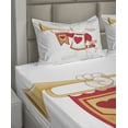 thumbnail image 6 of Ambesonne Cartoon Fitted & Top Sheet Set with Shams, Bunny, Yellow White Red, 6 of 8