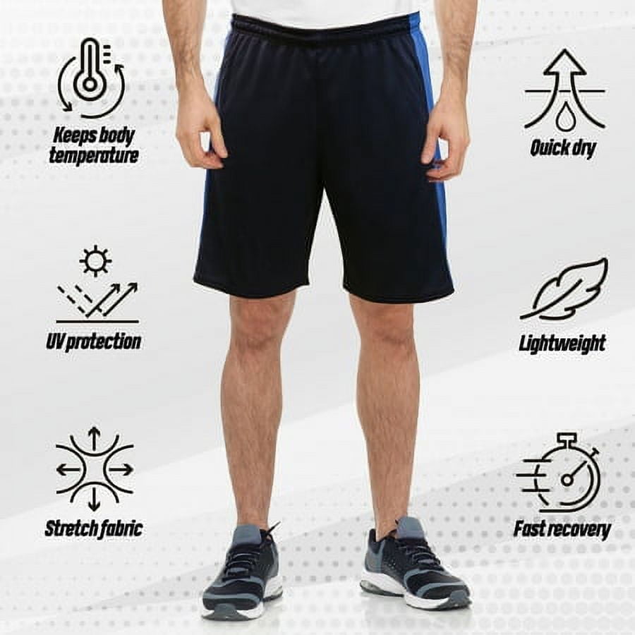 [5 Pack] Men's Dry-Fit Active Athletic Shorts Basketball Running Gym Workout with Two Side Pockets
