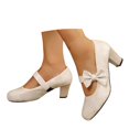thumbnail image 3 of Mary Jane High Heels Bowknot Strap Comfortable Dress Shoes for Ladies Women's Party Wedding, 3 of 8