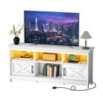 thumbnail image 6 of ModFusion 65" White TV Stand with LED Lights, Charging Station, Shelves, Drawers & Doors, 6 of 11