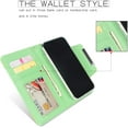 thumbnail image 3 of iphone X leather wallet case wide buckle separable phone green case, 3 of 7