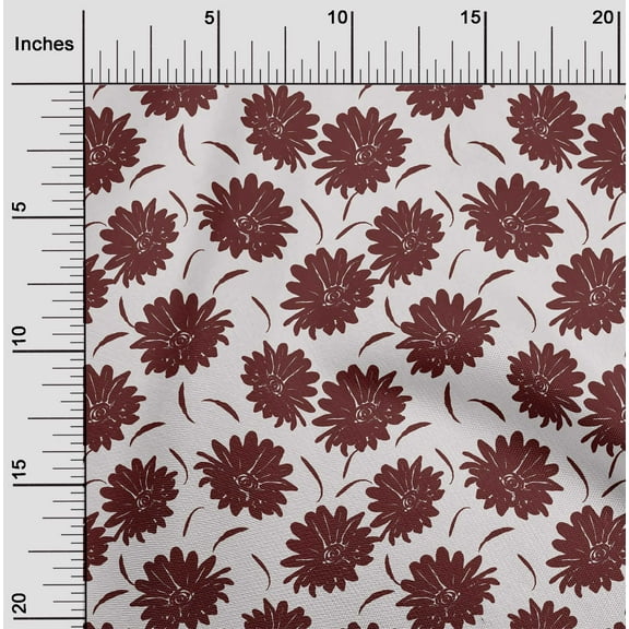 oneOone Georgette Viscose Maroon Fabric Florals Dress Material Fabric Print Fabric By The Yard 42 Inch Wide-K84