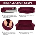 thumbnail image 4 of 3 Pcs Slipcover Set for Couch Furniture Covers for Sofa Loveseat Couch Arm Chair, Form Fit Stretch, Wrinkle Free, Furniture Protector(Burgundy,Velvet), 4 of 14