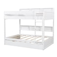 thumbnail image 4 of Euroco Wood Twin over Twin Bunk Bed with Storage Shelves and Trundle, White, 4 of 9