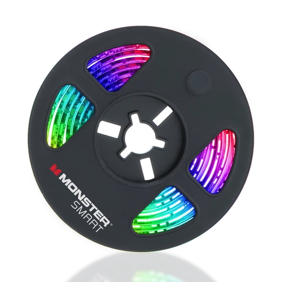 Monster Smart App Wi-Fi 6.5ft Multi-Color Color Flow LED Light Strip, Multiple Colors at Once 6.5 FT/2M