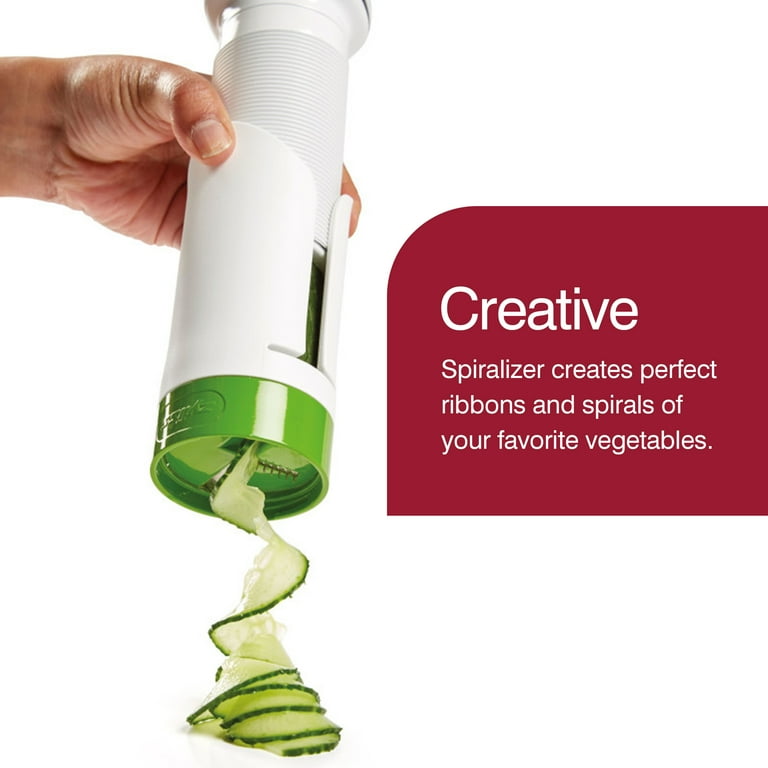 Zyliss Vegetable Spiralizer & Slicer, White Green, Dishwasher Safe